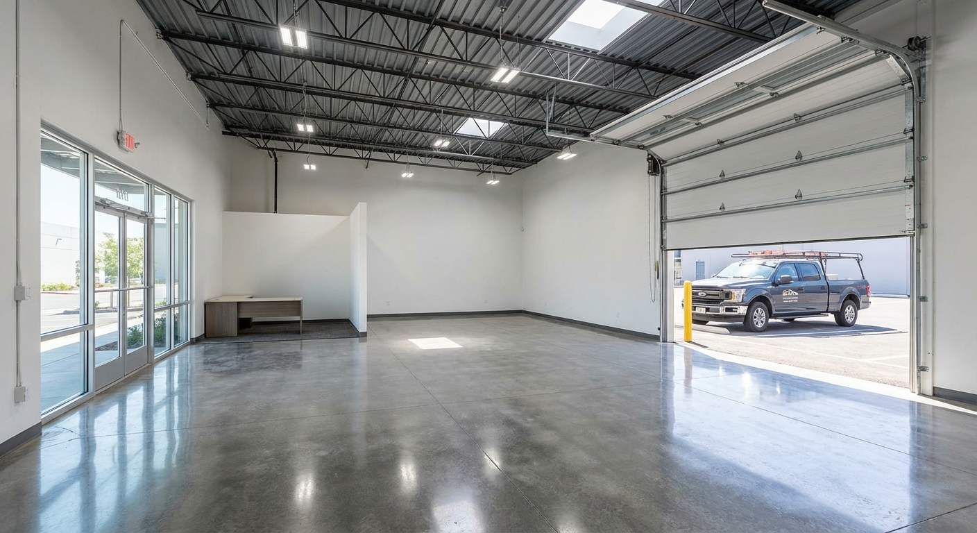 Interior of a flex space bay